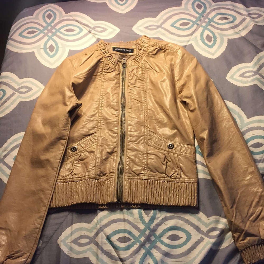 Faux tan leather jacket